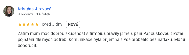 Recenze klienta 1
