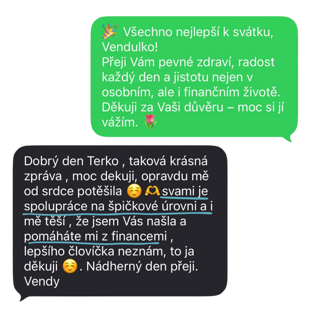 WhatsApp zpráva od klientky Vendy